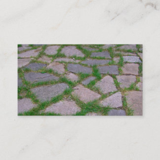 Stenmosaikuteplatsen stenar det nätt naturliga visitkort