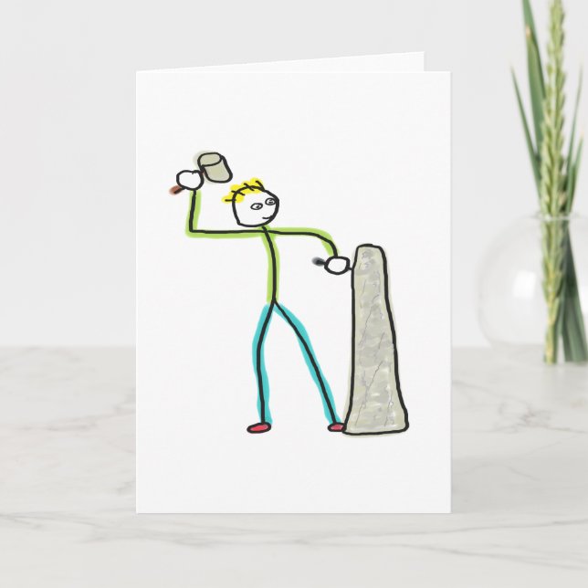 Stenmurare Stickman Kort (Framsida)
