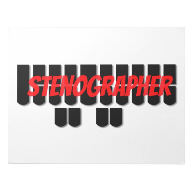 Stenograf Steno Maskin Nycklar Anteckningsblock (Framsida)
