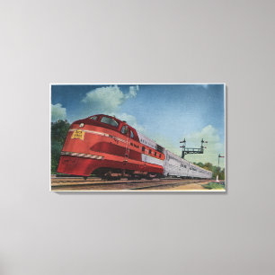 StenöRocketStreamlined tåg Canvastryck