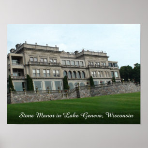 Stensäteri, sjöGeneva Wisconsin affisch