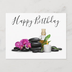 Stensten av ljus Hett Orchid Flower från spa Vykort