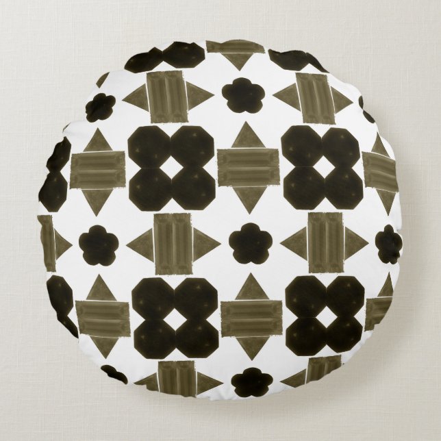 Stenstenar i mörk Finare former Rund Kudde (Framsidan)