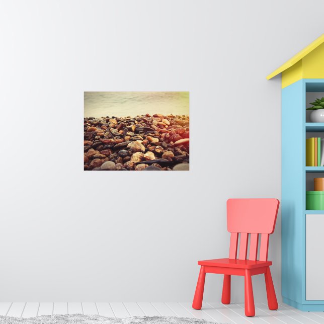 Stenstenar i småsten kusten poster (Barnkammare 1)