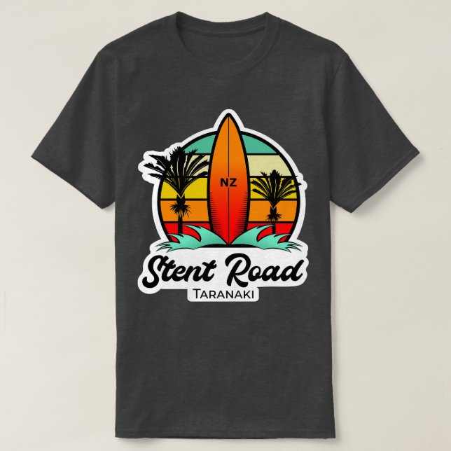Stent Road Surfa Design Taranaki T Shirt (Design framsida)