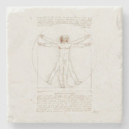 STENUNDERLÄGG: LEONARDO DA VINCI: VITRUVIAN MAN STENUNDERLÄGG