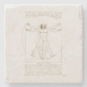 STENUNDERLÄGG: LEONARDO DA VINCI: VITRUVIAN MAN STENUNDERLÄGG