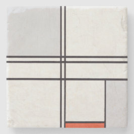 STENUNDERLÄGG: PIET MONDRIAN : GRÅTT - RED 1935  STENUNDERLÄGG