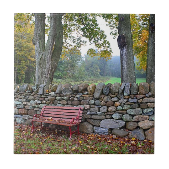 Stenväggen belägger med tegel kakelplatta (Framsidan)