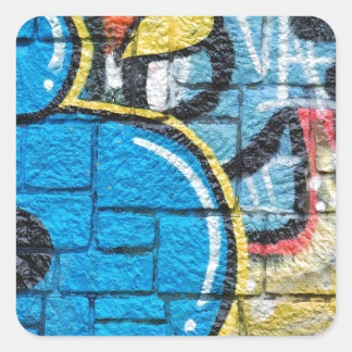 stenväggsgraffiti fyrkantigt klistermärke