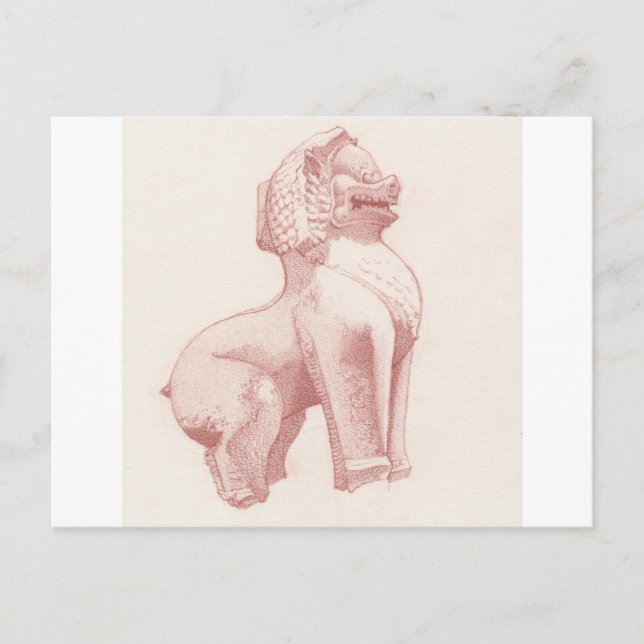 Stenväktare lejona teckning vykort (Framsida)