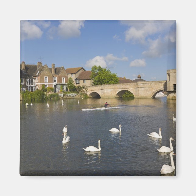 Stenvalvsbro och floden Ouse, St Ives, Magnet (Framsidan)