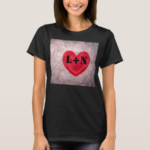 Stenvaskad hjärta monogram anpassa tee