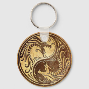 StenYin Yang drakar Nyckelring