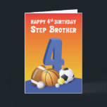 Step Brother 4e födelsedagen Sports Bollar Kort<br><div class="desc">Om bara några dagar från och med nu kommer er favoritbror att fira sitt mycket emotsedda 4e födelsedagen. Hämta kortet tidigare så att du kan ge honom när hans firande dag kommer.</div>