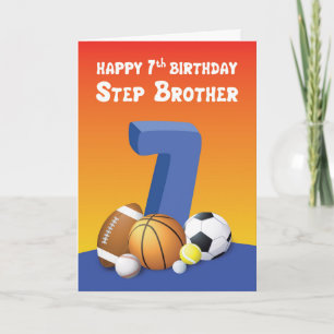 Step Brother 7:e Birthday Sports Bollar Kort
