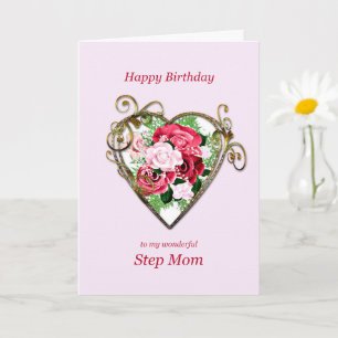 Step Mamma Birthday Antique Paated Ro Kort