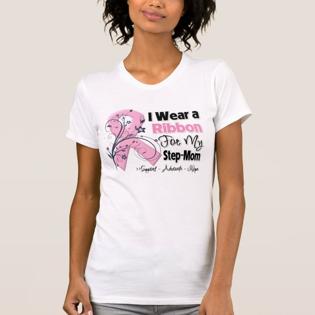 Step-Mamma - Breast Cancer Pink Ribbon Tee (Framsida)