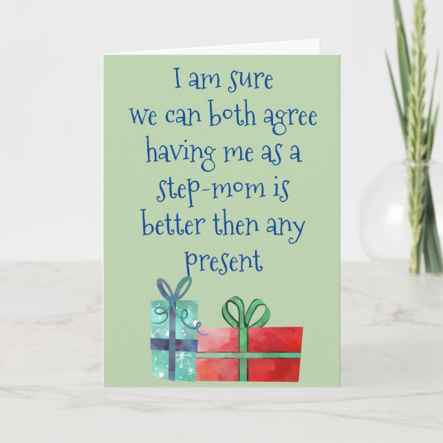 Step-Mamma to Step-Son Step-Daughy-julfonen Helgkort (Framsida)