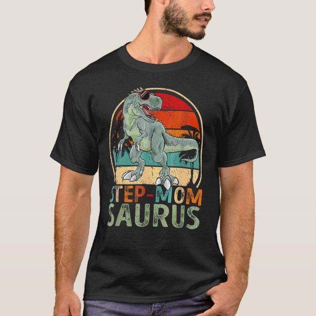 Step Momsaurus Rex Dinosaur Step Mamma Saurus T Shirt (Framsida)