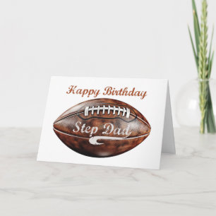 Step Pappa Birthday Grunge Large Football Sportfan Kort