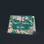 Step Sister 30års födelsedag Grönt Flowers Kort<br><div class="desc">Söt illustrerade blommor och löv markerar framsidan på detta grönt-kort. En perfekt att skicka 30års födelsedag hälsning till er mycket speciella,  unika och underbara trappsyster.</div>