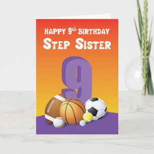 Step Sister 9:e födelsedagsporten Bollar Kort