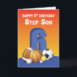 Step Son 6e Birthday Sports Bollar Kort<br><div class="desc">Så fort du går ut för att gå med alla att fira sin 6e-födelsedag bör du omedelbart ge honom detta kort för att hälsa honom välkommen den speciella dagen.</div>