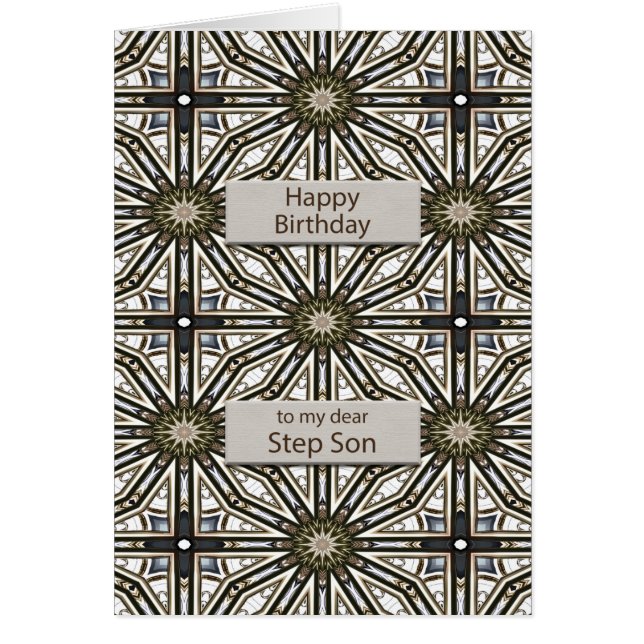 Step Son Birthday Abstrakt Mandala Design Hälsningskort (Framsidan)