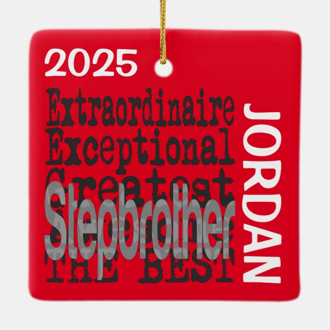 Stepbroder Extraordinaire-ANPASSNINGSBARNA Julgransprydnad Keramik (Baksida)
