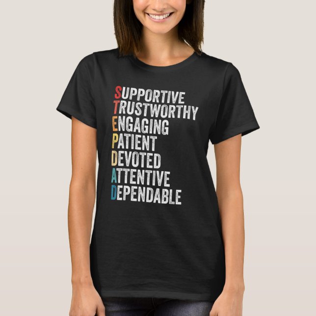 Stepdad Acronym Stepfather Step Pappa Family Far T Shirt (Framsida)