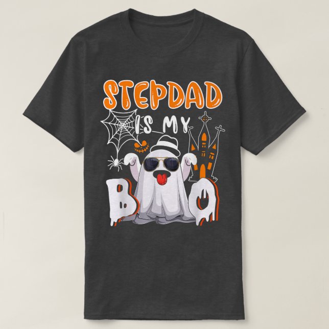 Stepdad är min Boo Halloween Boo Ghost Sunglass F T Shirt (Design framsida)