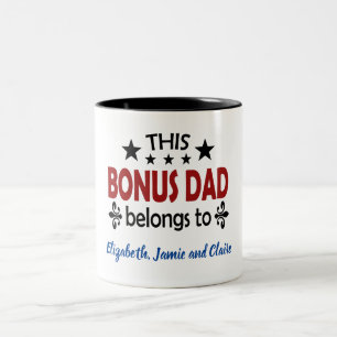 Stepdad Bonus Pappa Stepfather Birthday Fars dag Två-Tonad Mugg