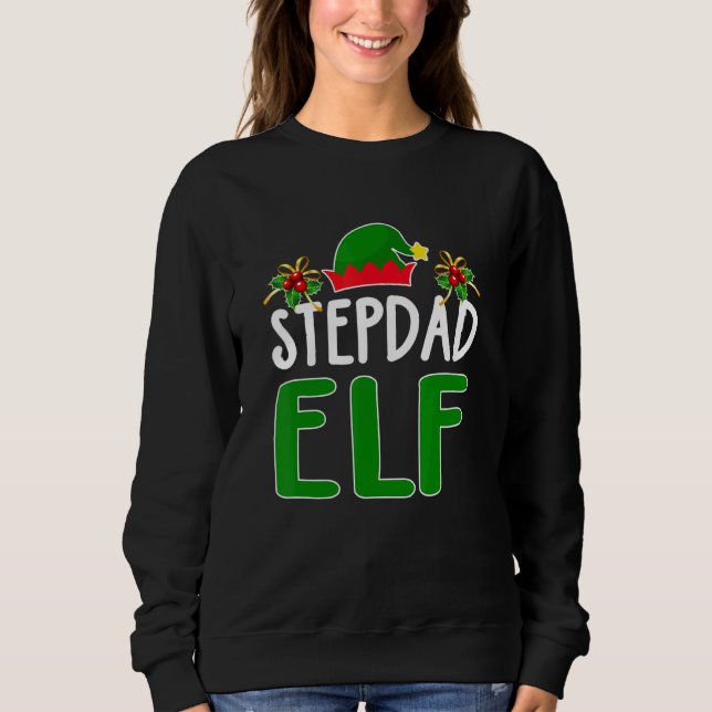 Stepdad Elf Matching Familjens juldräkt Paja T Shirt (Framsida)