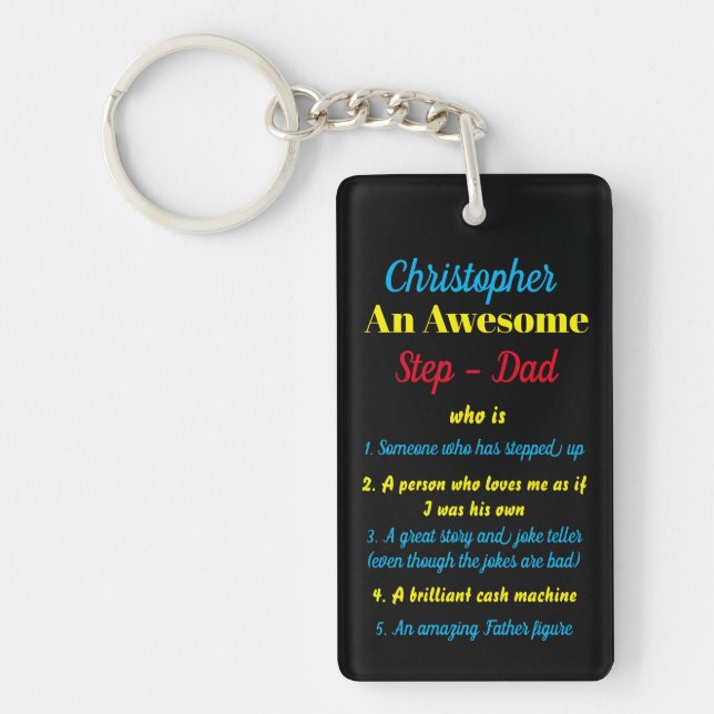 Stepdad Fars dag Quote Acrylic Keychain (Framsidan)