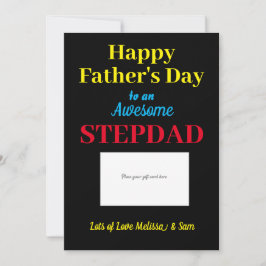Stepdad Lycklig Fars dag Gift Card Holder Tack Kort