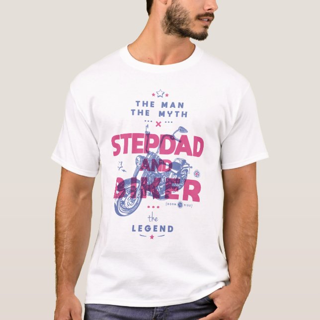 Stepdad och biker mannen myten i legenden t shirt (Framsida)