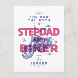 Stepdad och biker mannen myten i legenden vykort