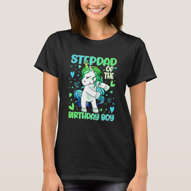 Stepdad of the Birthday Party Princess Dabbing Uni T Shirt (Framsida)