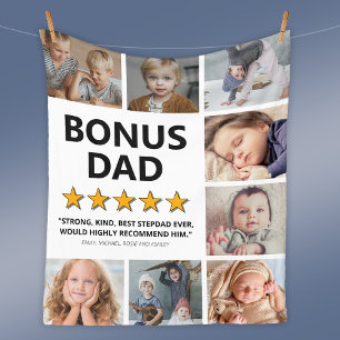 Stepdad Rating Bonus Pappa Photo Fleecefilt
