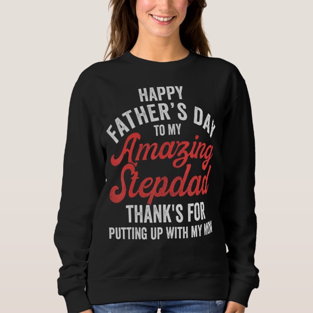 Stepdad Stepson Stepdotter Lycklig Fars dag St T Shirt (Framsida)
