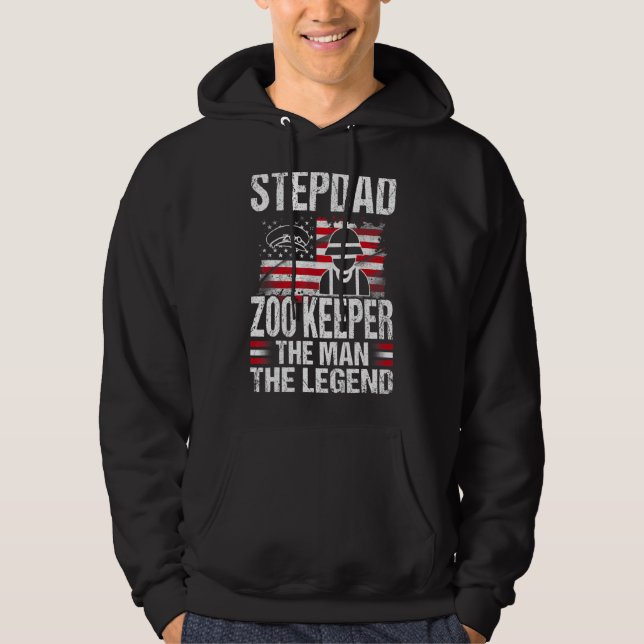 Stepdad Zoo bevarar människan den legida retro Usa Hoodie (Framsida)