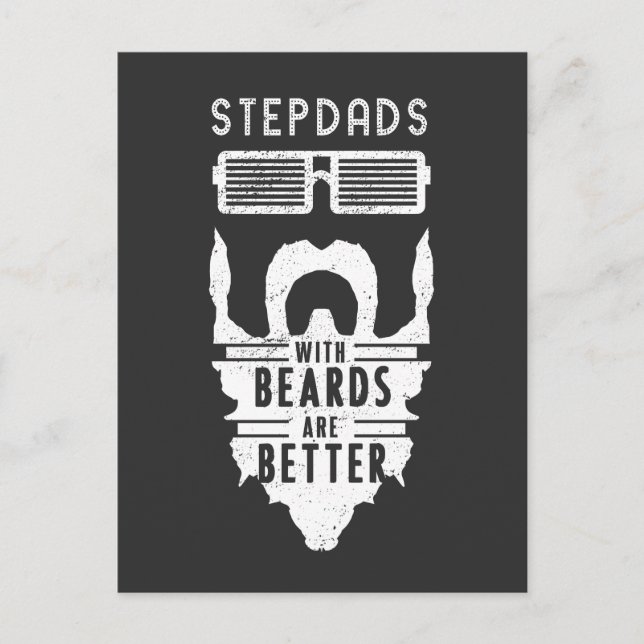 Stepdads med Beards är Bättre Fars dag-gåva Vykort (Framsida)