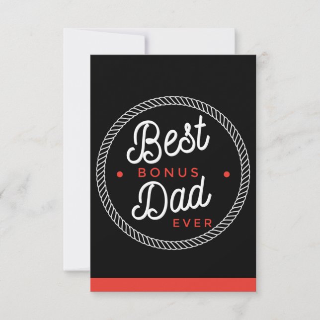 Stepfather Day Cards,Black Best Bonus Pappa Kort (Framsida)