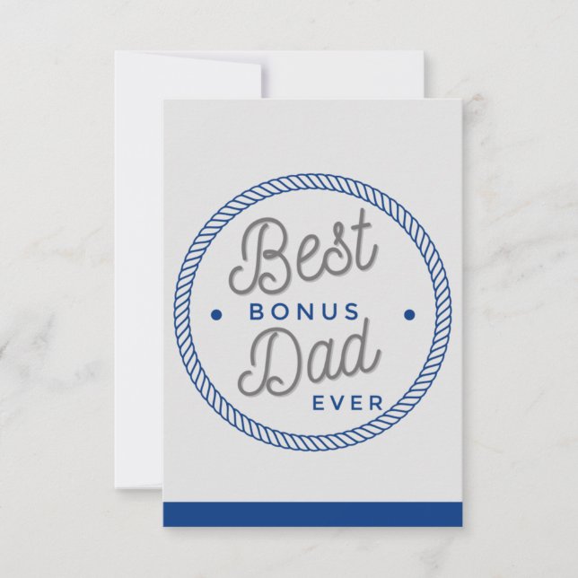 Stepfather day Cards, Grått Best Bonus Pappa Kort (Framsida)