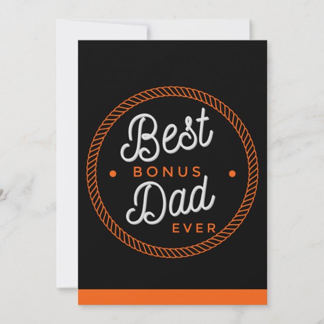 Stepfather fathers day card Stepdad Typography Tack Kort (Framsida)