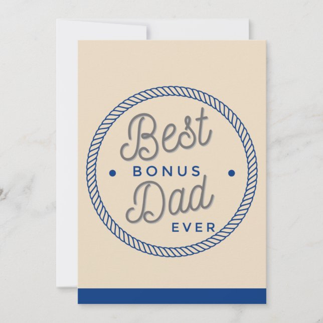 Stepfather fathers day card Stepdad Typography Tack Kort (Framsida)
