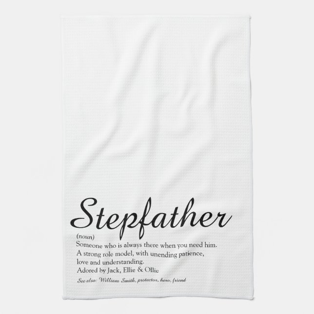 Stepfather, Stepdad Definition Elegant Script Kökshandduk (Vertikal)
