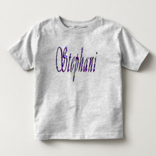 Stephanie, Namn, Logotyp, Småbarn Grått T-shirt