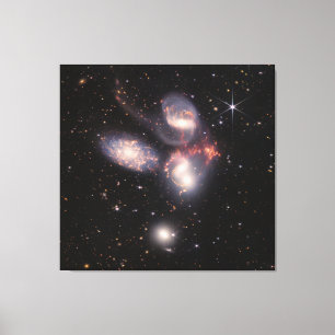 Stephan's kvintett 5 galaxers djupfält James Webb Canvastryck